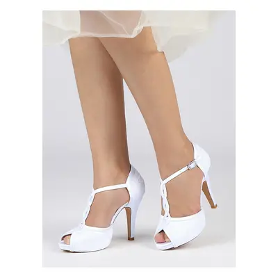 Chaussures de mariage Escarpins de mariée Dentelle Peep Toe Brodé