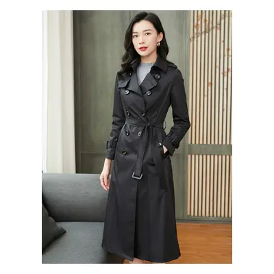 Trench-coat Veste femme en polyester moderne col rabattu boutons manches longues