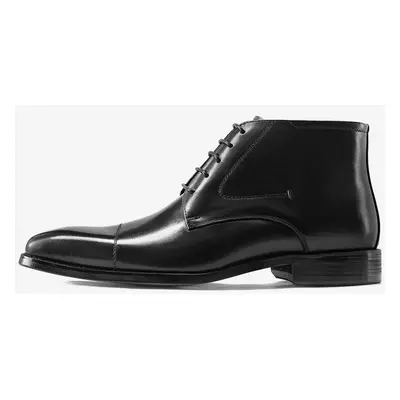 Bottes Hommes En Cuir De Vachette Classique Noir Bottines Courtes De Mariage Bal