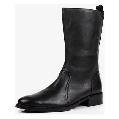 Bottes Hautes Pour Hommes En Cuir De Vachette Bottes De Travail Noires Chics