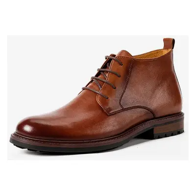 Bottes de travail Martin pour hommes Bottines chics en cuir de vachette marron café