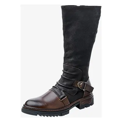 Bottes Hautes Hommes En Cuir En Boucle Bottes De Chevalier Classique Marron Café