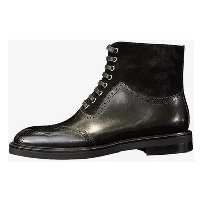 Bottes de travail Martin pour hommes Bottines courtes en cuir marron