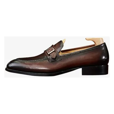 Mocassins en cuir PU à bout rond pour hommes chaussures de bal de mariage