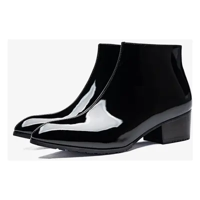 Bottines Chelsea pour hommes en cuir de vachette chic à bout pointu et bottines courtes noires