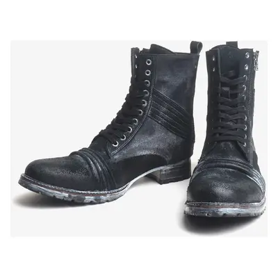 Bottes de travail Martin pour hommes en cuir de vachette Bottines courtes classiques noires