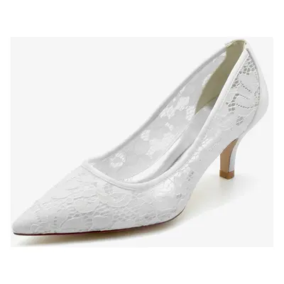 Chaussures De Mariage Escarpins De Mariée Dentelle Femme Bout Pointu