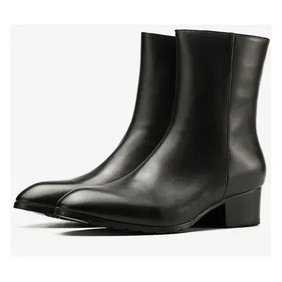 Bottines Chelsea pour hommes en cuir de vachette chic bottines courtes noires