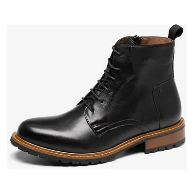 Bottes de travail Martin pour hommes Bottines classiques noires en cuir de vache