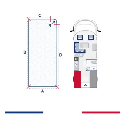 Matelas Raymond pour lit jumeau camping car (Gauche) Mousse HR35kg/m3 et fibre coco HR50kg/m3 ép