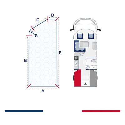 Matelas camping car lit jumeau Leontine (Gauche) Mousse HR35kg/m3 et fibre coco HR50kg/m3 épaiss