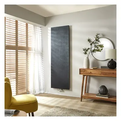 Radiateur design vertical – Panneau plat chauffant - Eau - Quartz noir – 180 cm x 40 cm - Rubi