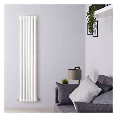 Radiateur Vertical Design Acier Blanc Pose Murale 180 x 38.3cm 1489W