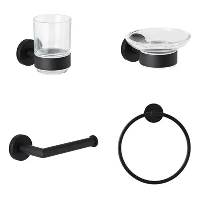 Ensemble 4 Accessoires Noir Mat - Salle de Bain Nox - Hudson Reed