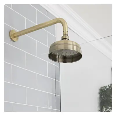 Pommeau de douche - Design rétro – 15.5 cm – Or satiné – Elizabeth - Hudson Reed