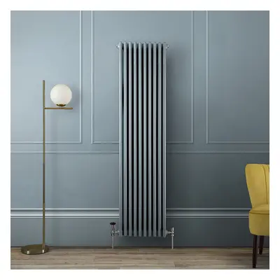 Radiateur vertical style fonte - 180 cm x 29 cm - Gris (Squirrel Blue) - Triple rang - Windsor