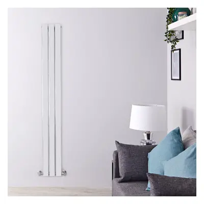 Radiateur Vertical Chauffage Central Acier Chromé 180x22.5cm 334 Watts