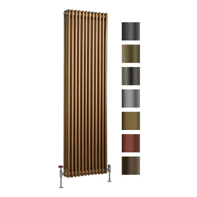 Radiateur rétro vertical - Triple - Acier Style Fonte - Bronze métallisé - 150 cm x 29 cm - Wind