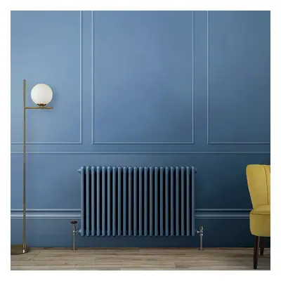 Radiateur horizontal style fonte - 60 cm x  42,5 cm - Bleu (Deep Sea Blue) - Triple rang - Winds