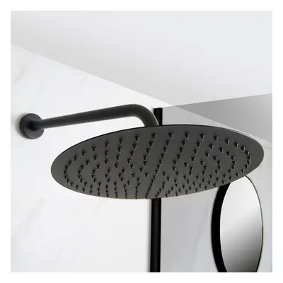 Pommeau de douche rond noir 30cm - Nox