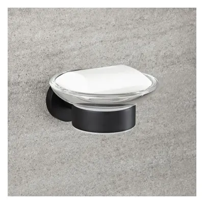 Porte Savon Mural Noir Mat - Design Moderne Oval & Rond - Hudson Reed Nox