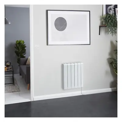 Radiateur électrique inertie sèche - Coeur céramique - 1500W - Blanc - Mural - Ecoso x Hudson Re