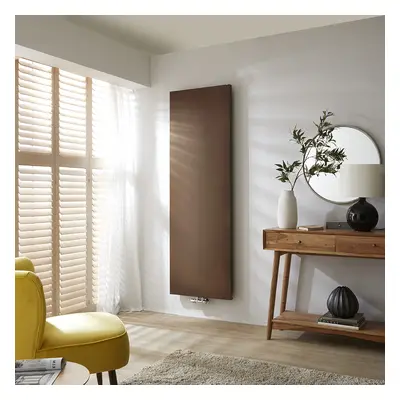 Radiateur design vertical fin - 180 x 40cm - Panneau plat cuivre - Eau chaude - Hudson Reed Rubi