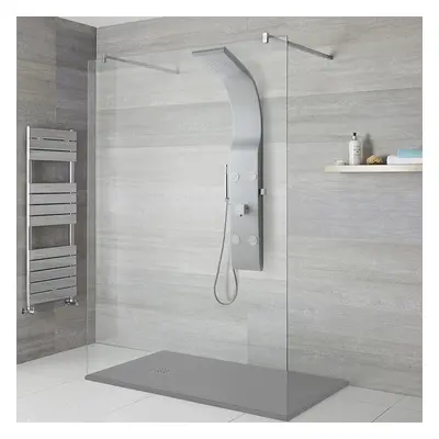 Colonne de Douche Moderne avec Pommeau, Douchette et Jets – Argent Mat – Alston