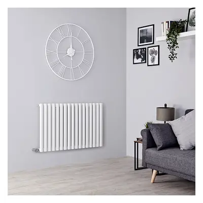 Radiateur électrique design horizontal - Blanc - 63,5 cm x 41,3 cm –  Sans cache-câble, sans the