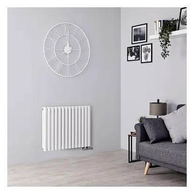 Radiateur Horizontal - Raccord Central - Eau chaude - Blanc - Hudson Reed Vitality - 63,5 x 41,3