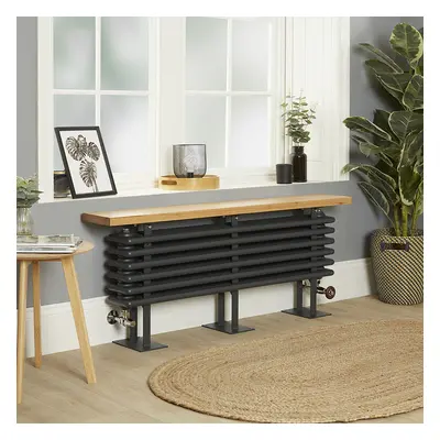 Radiateur Horizontal Style Fonte avec Banc – Anthracite – 48 x 120cm - Windsor