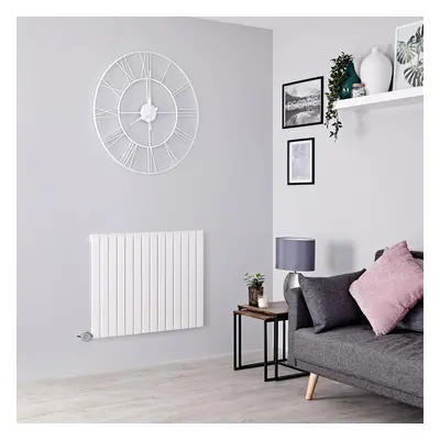 Radiateur Électrique - Inertie Fluide Mural - Blanc - Horizontal - Hudson Reed Delta - 63,5 x 59