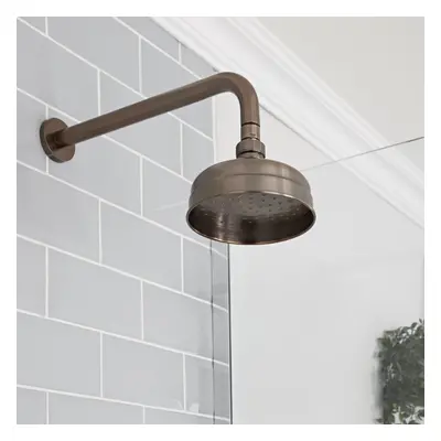 Petit Pommeau de Douche Rétro - Design Rond 15cm Bronze - Hudson Reed