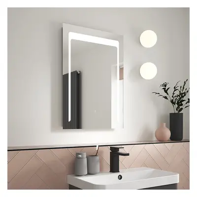 Miroir chauffant carré - 50 x 70 cm - 20W - Tactile &  éclairage LED - Gris - Hudson Reed