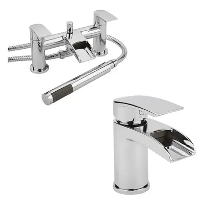 Ensemble Mitigeur Lavabo Cascade & Mélangeur Bain Douche - Hudson Reed Chromé