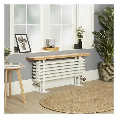 Radiateur Horizontal Style Fonte avec Banc – Blanc – 48 x 100cm - Windsor