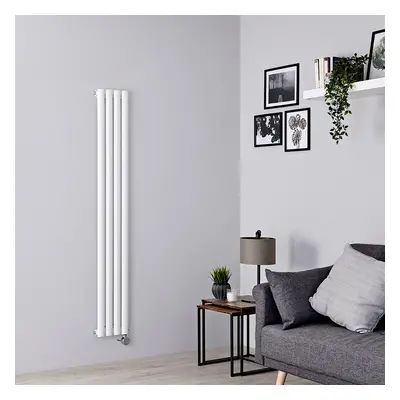 Radiateur Électrique Vertical Étroit - 160 x 20cm - 800W - Design Mural Blanc - Hudson Reed