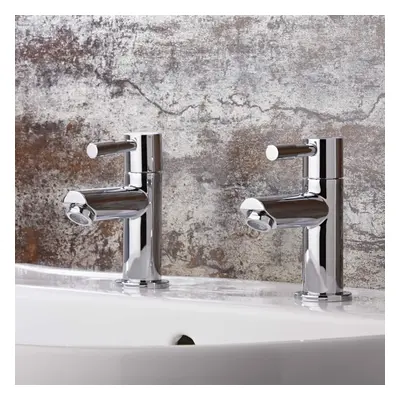 Paire de Robinets Pour Lavabo ou Baignoire - Laiton Massif Chromé - Moderne