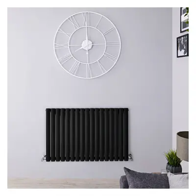 Radiateur Horizontal Noir Mat - 63,5 x 100cm 1015 Watts - Eau Chaude