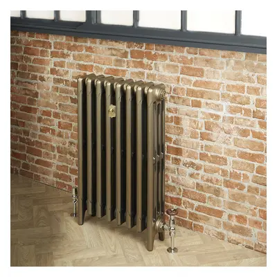 Radiateur fonte - H  56 cm x L 26,3 cm x P 14 cm - 4 rangs de colonnes  - Laiton naturel - Mercu