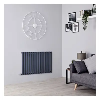 Radiateur électrique design horizontal – Anthracite - 63,5 cm x 41,3 cm - Sans cache-câble, sans