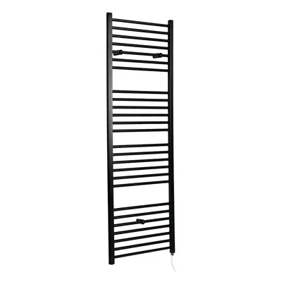 Sèche-serviettes électrique plat – Noir – 60 cm x 40 cm - Sans cache-câble & élément simple - No