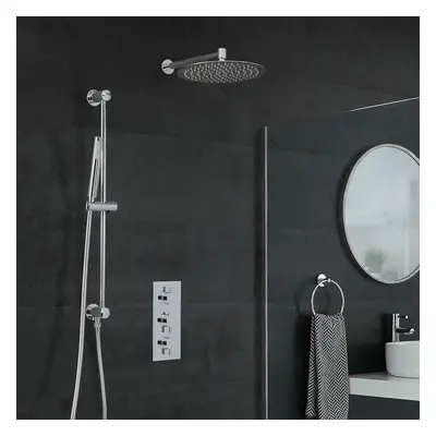 Kit de douche thermostatique – Chromé –  Kit douchette sur rampe - Sans pommeau et sans buses hy