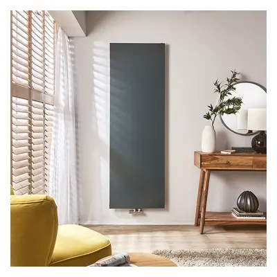 Radiateur design vertical - Panneau plat - 180 x 60 cm - Gris bleu - Eau chaude - Hudson Reed