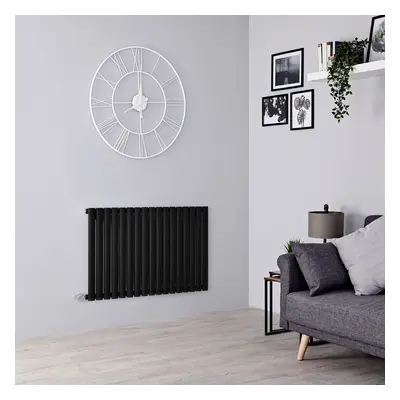 Radiateur électrique design horizontal – Noir - 63,5 cm x 41,3 cm - Sans cache-câble, sans therm