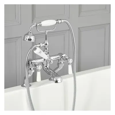 Mélangeur Bain Douche Rétro à Levier - Design Vintage - Robinet Elizabeth - Chromé et noir