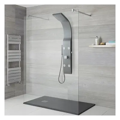 Colonne de Douche avec Pommeau, Douchette et Jets – Design Moderne - Alston - Noir