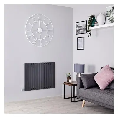 Radiateur Électrique - Inertie Fluide Mural - Anthracite - Horizontal - Hudson Reed Delta - 63,5