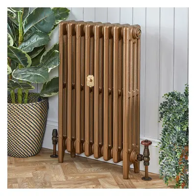 Radiateur fonte – 4 rangs – Or brûlé – H 76 cm x l. 26,3 cm x P 14 cm  – Mercury