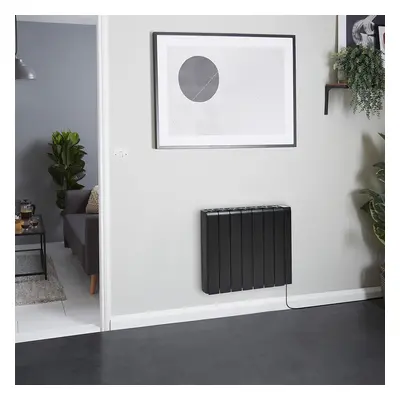 Radiateur électrique inertie sèche - Coeur céramique - 2000W - Gris noir - Mural - Ecoso x Hudso